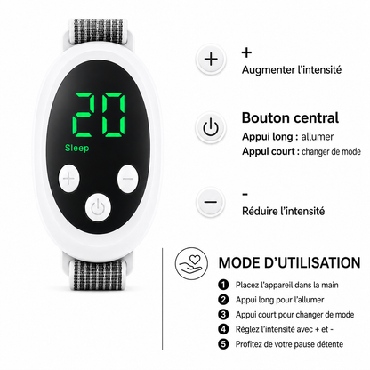 MyFerroviaa™ – Adjustable Micro-Impulse Relaxation Device to Attach to the Palm